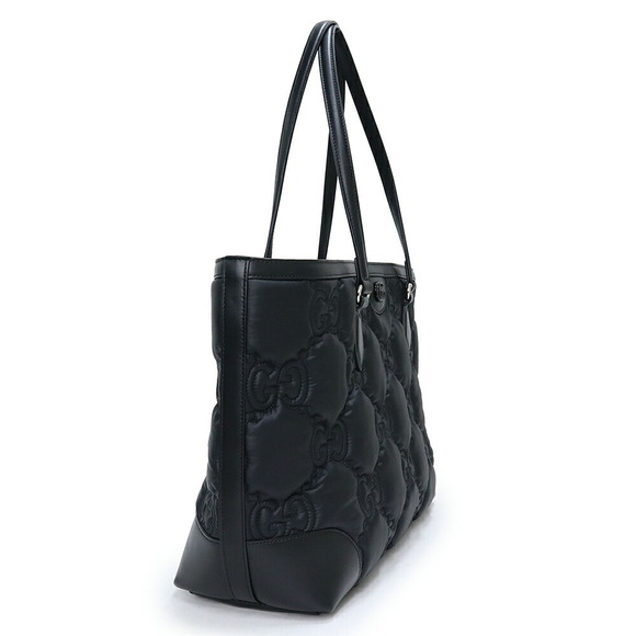 Gucci GG Matelasse Hand Tote Bag Black Nylon Leather - Picture 5 of 9